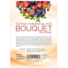 Load image into Gallery viewer, BOUQUET Wine Making Kit 23L of Red Wine Dried Fruit, Berries and Herbs Powder
