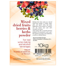 Load image into Gallery viewer, Mixed dried fruit, berries herbs Powder (BOUQUET),red wine making 10 kg