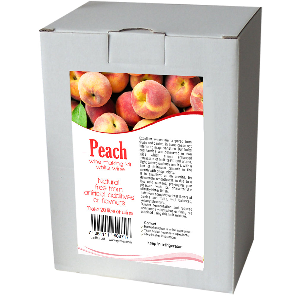 Peach Wine Making Kit 20L 26 Bottles 712 days Garffen Ltd