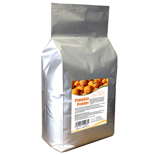 Pumpkin powder, primarily used as a food ingredient to add flavor, color, and nutrients to a variety of dishes and beverages