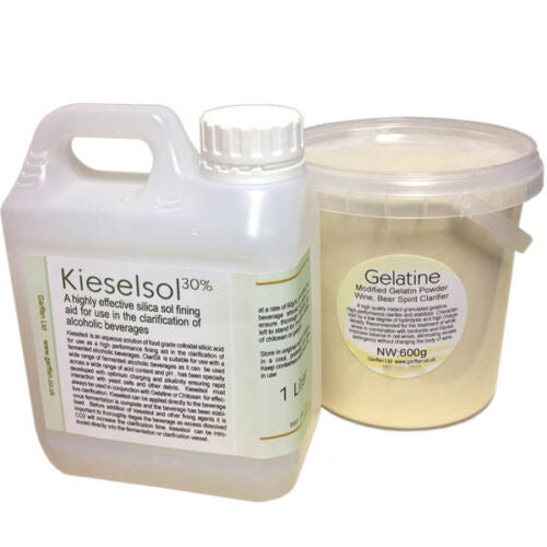 Kieselsol & gelatine fining agents