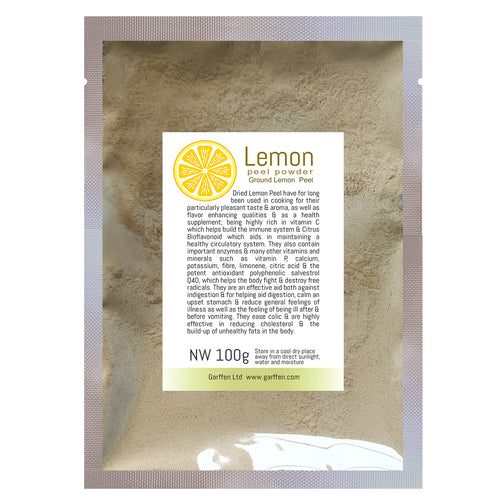 lemon peel powder, dried lemon zest
