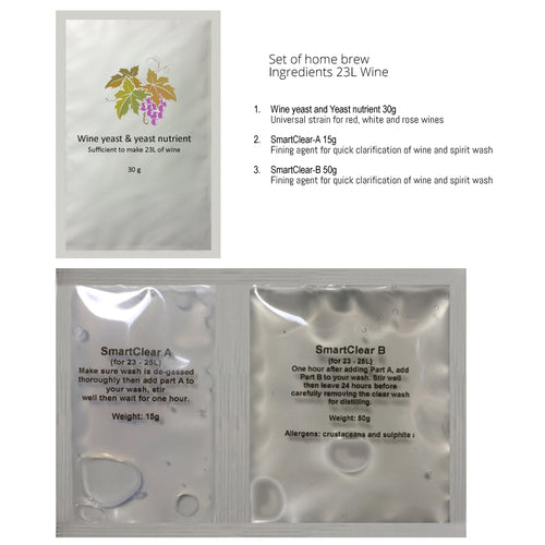 Yeast and ingredient set for 23 litres
